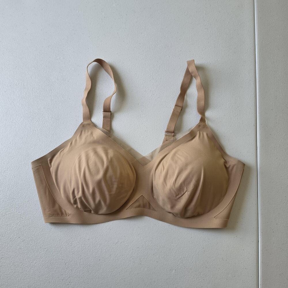 Honeylove Bra Womens Large 38B C Beige Wireless Seamless T Shirt Stretch